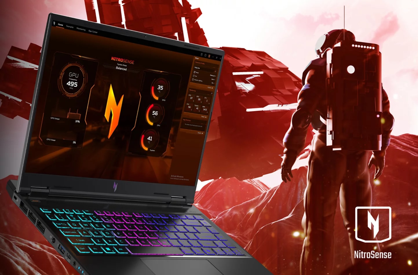 Laptop ACER Nitro 14 AN14-41-R3Z6, AMD Ryzen 7 8845HS pana la 5.1